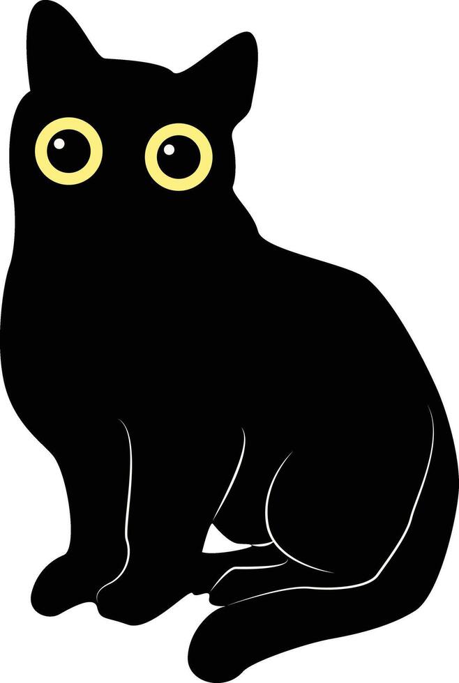 Happy International Cat Day Silhouette. Illustration with Flat Cartoon Design vector