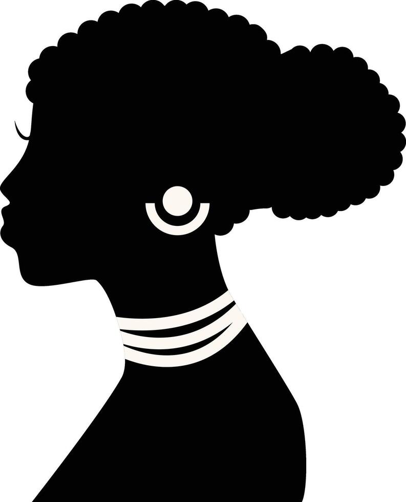 negro historia mes De las mujeres silueta. aislado negro silueta con accesorios vector