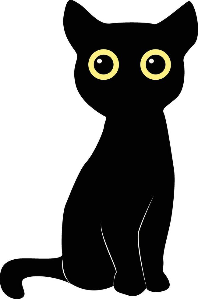 contento internacional gato día silueta. ilustración con plano dibujos animados diseño vector