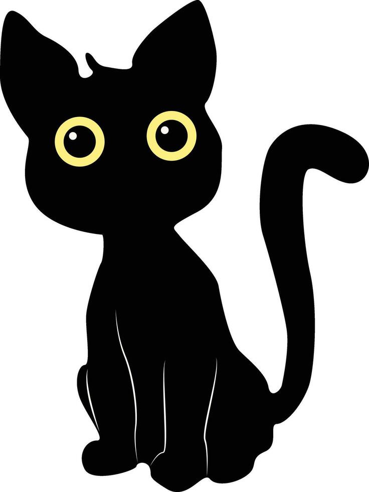 contento internacional gato día silueta. ilustración con plano dibujos animados diseño vector