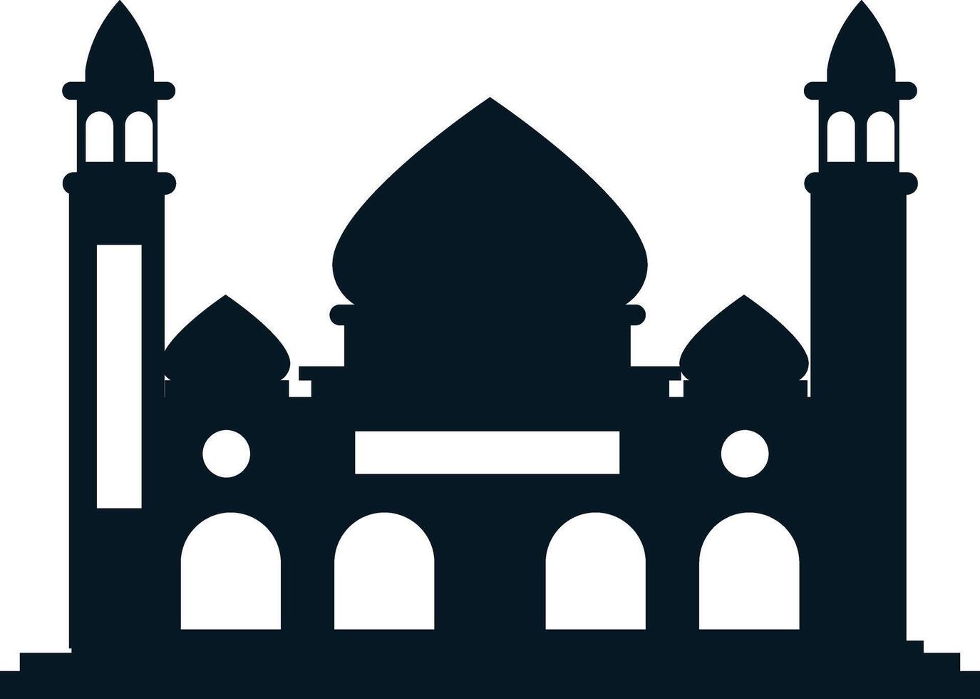 Islamic Mosque Silhouette. Ramadhan Kareem Mosque. Illustration Design vector