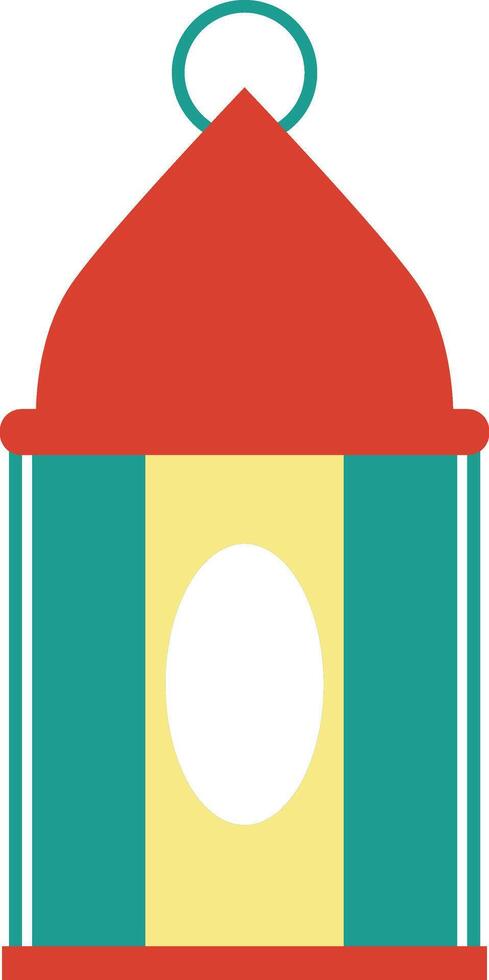 Ramadan Kareem Lantern Icon with Flat Cartoon Design. Arabic Lantern for Template Background vector