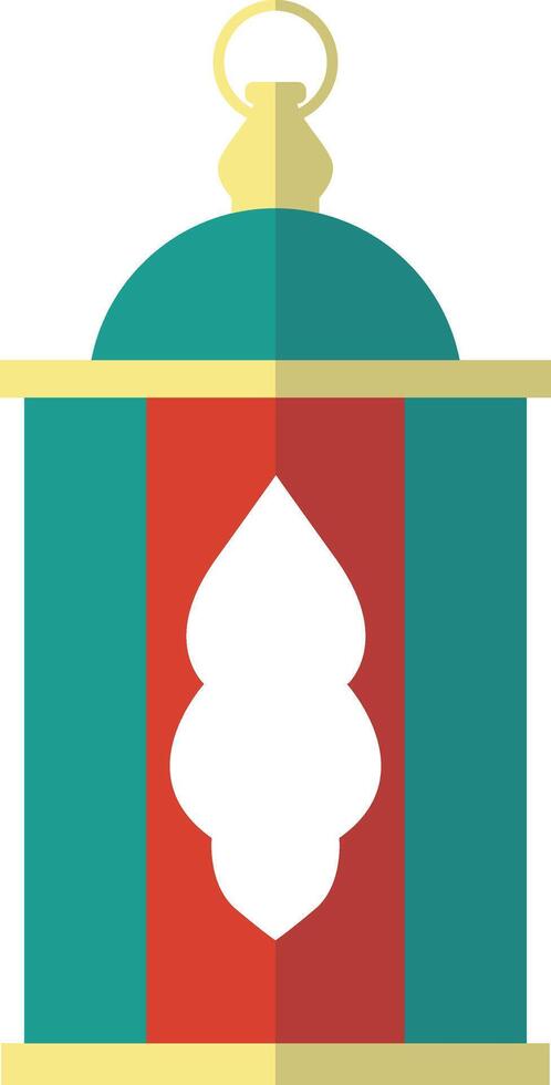 Ramadan Kareem Lantern Icon with Flat Cartoon Design. Arabic Lantern for Template Background vector