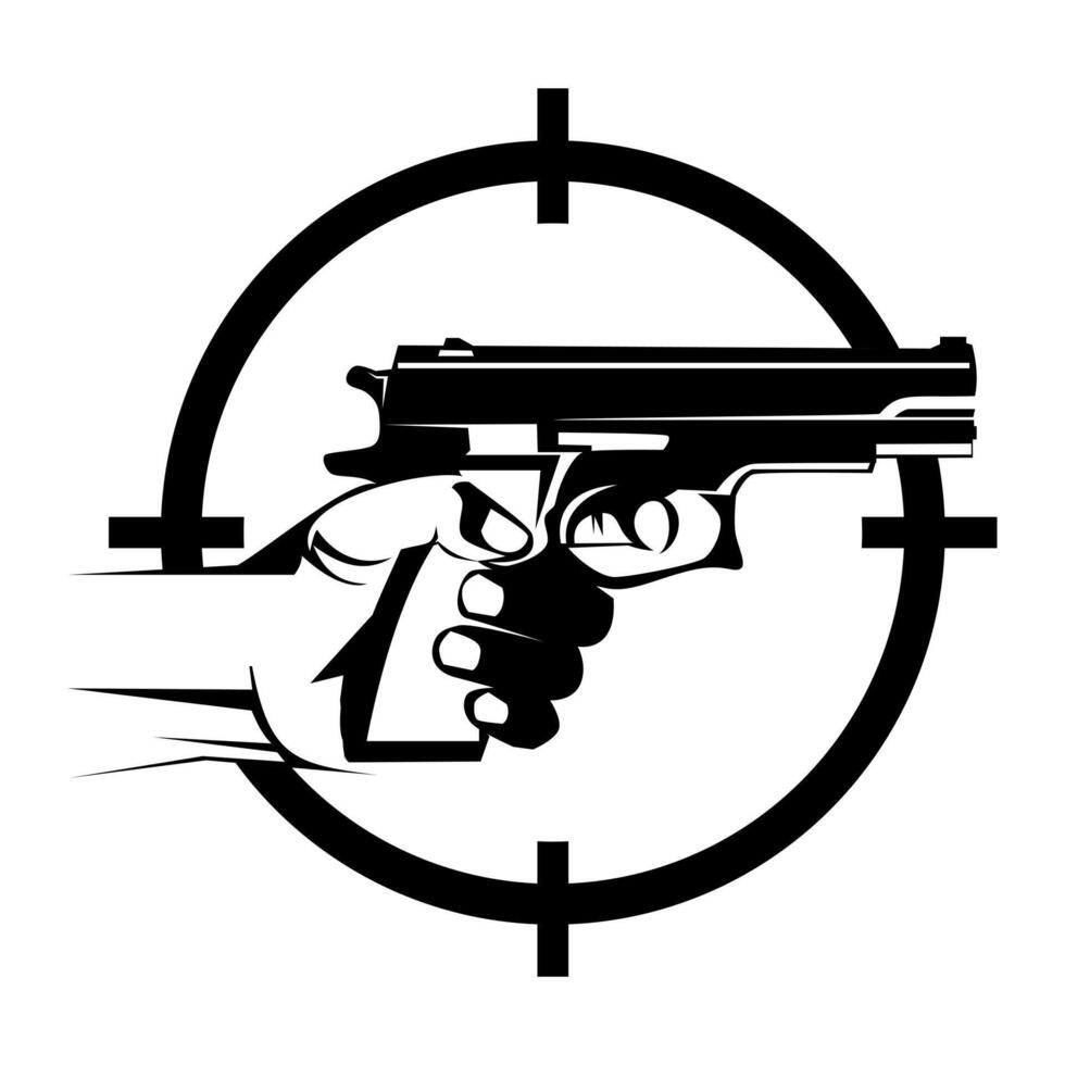 firearms design black and white vector