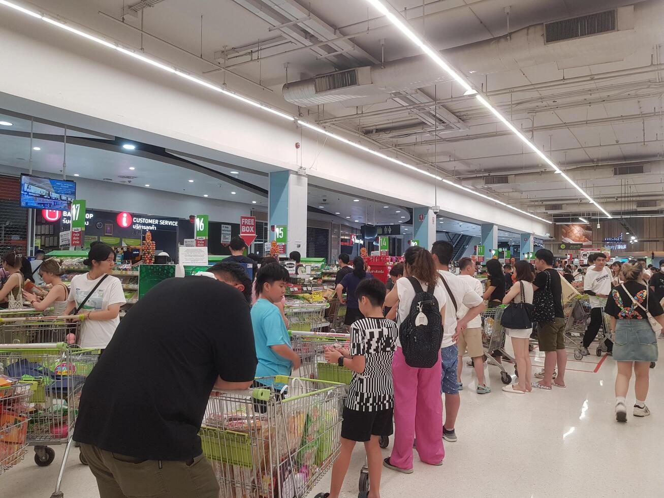 Bangkok, Thailand on July 22 2023. The atmosphere at the Big C Department Store is very busy photo