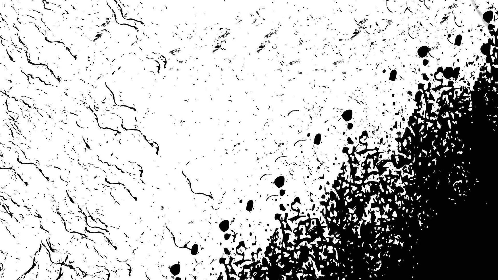 Grunge black and white background. Texture of chips, cracks, scratches, scuffs, dust, dirt. Dark monochrome surface. Old vintage pattern. vector