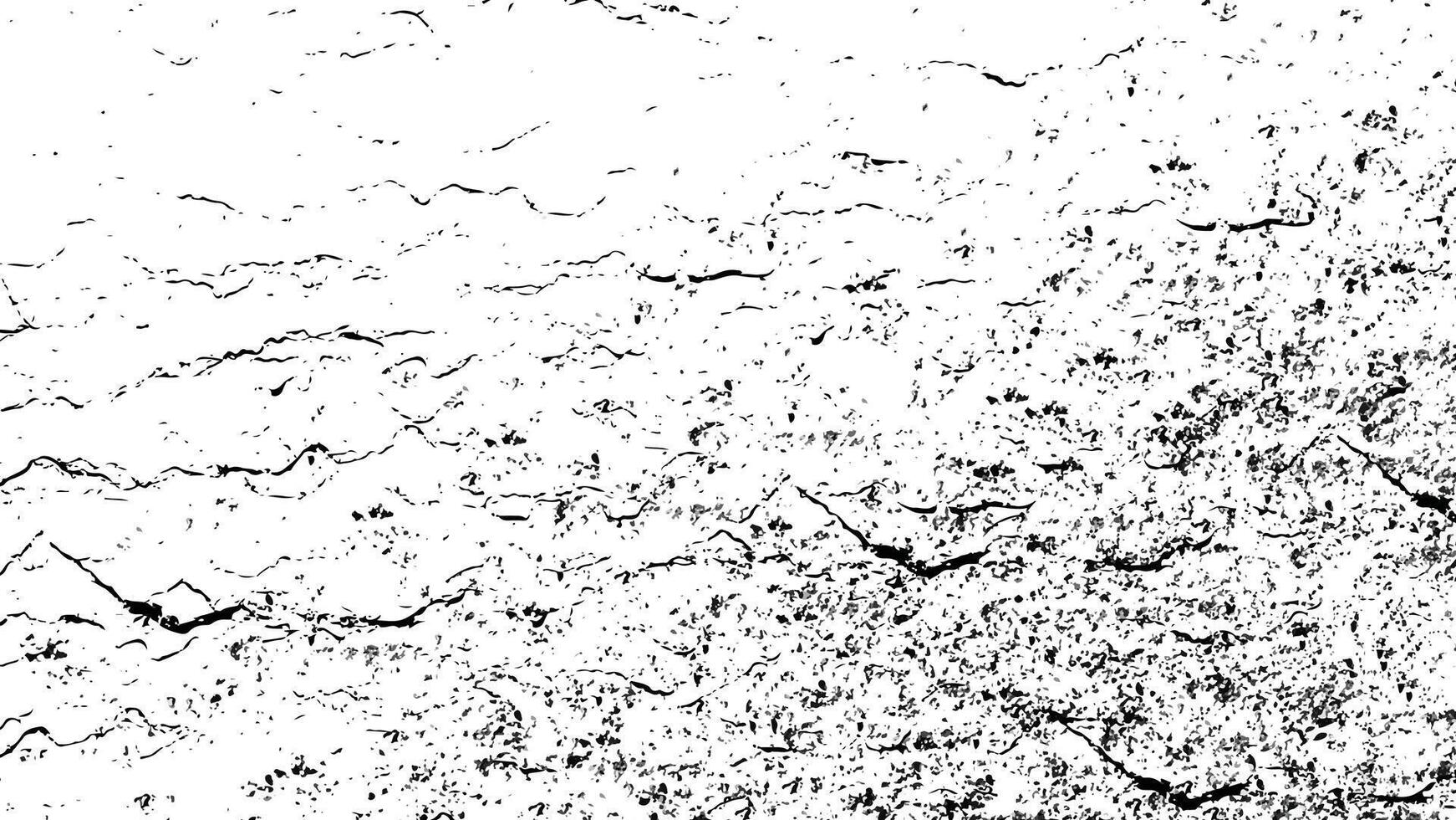 Grunge black and white background. Texture of chips, cracks, scratches, scuffs, dust, dirt. Dark monochrome surface. Old vintage pattern. vector
