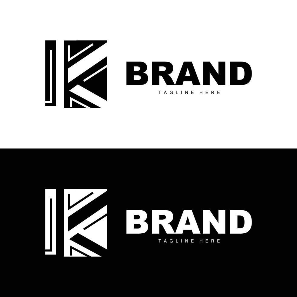 Alphabet letter K initial logo design simple product brand template vector