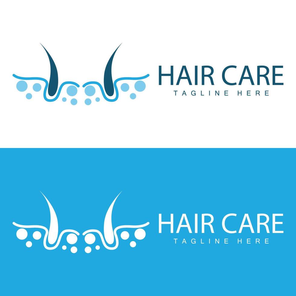 Hair care logo design simple hair skin care silhouette illustration template vector