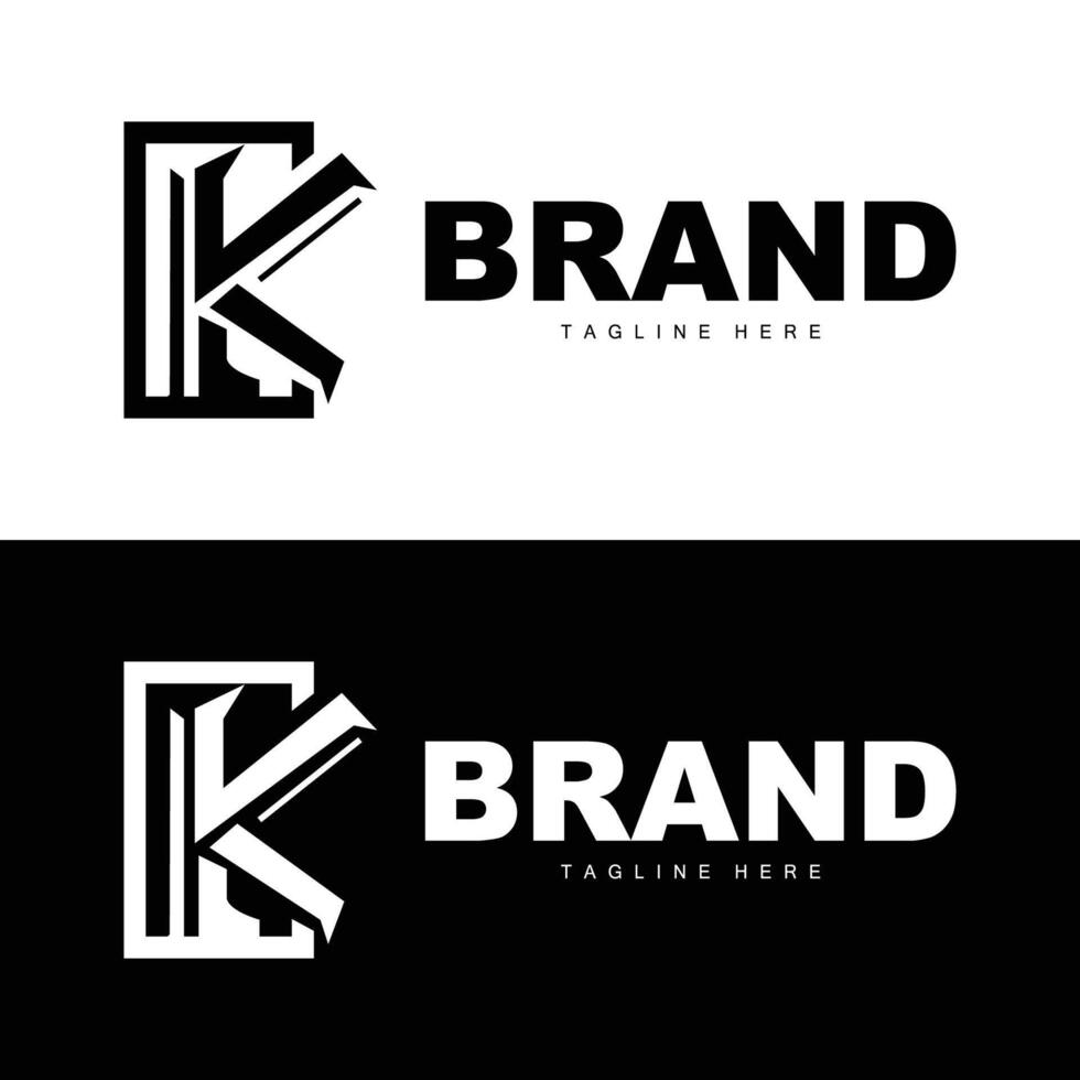 Alphabet letter K initial logo design simple product brand template vector