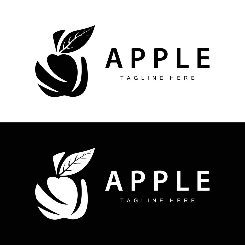 Apple Logo, Fresh Red Fruit, Design Template vector