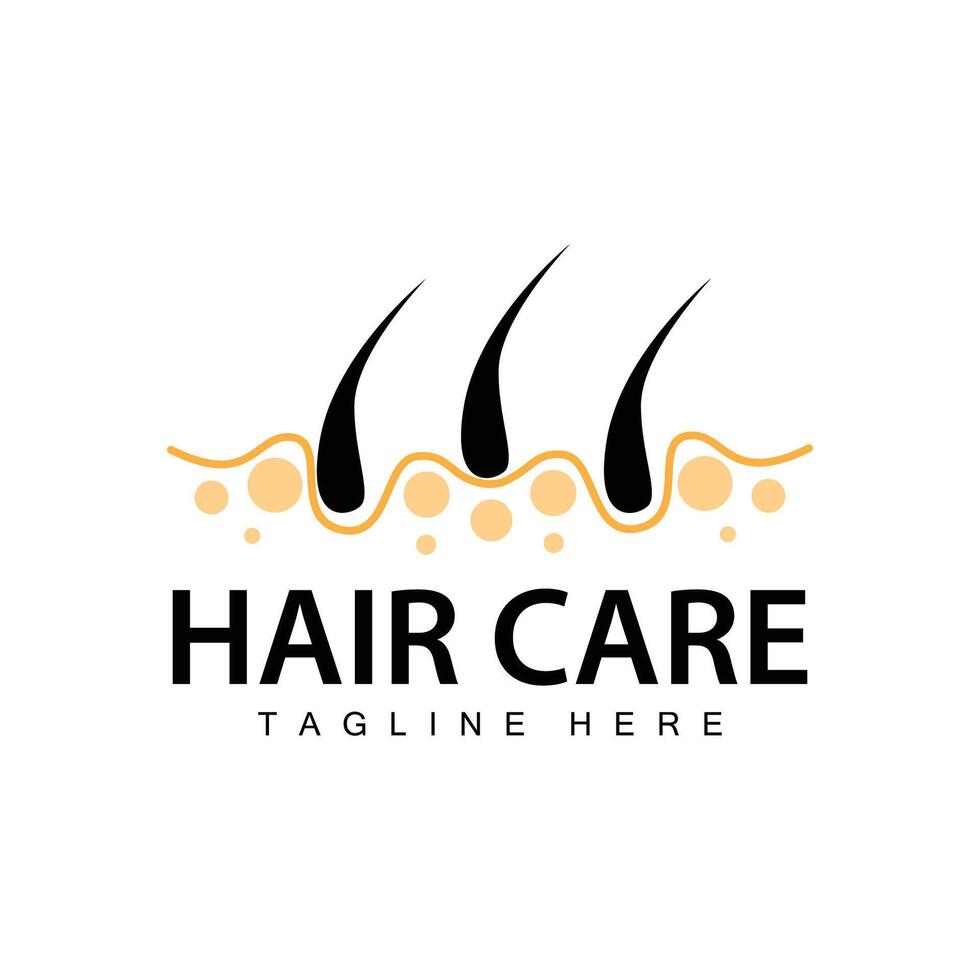 Hair care logo design simple hair skin care silhouette illustration template vector