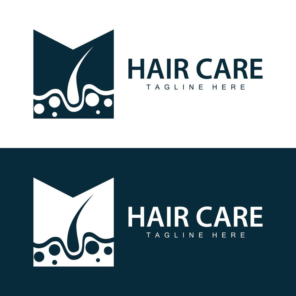 Hair care logo design simple hair skin care silhouette illustration template vector