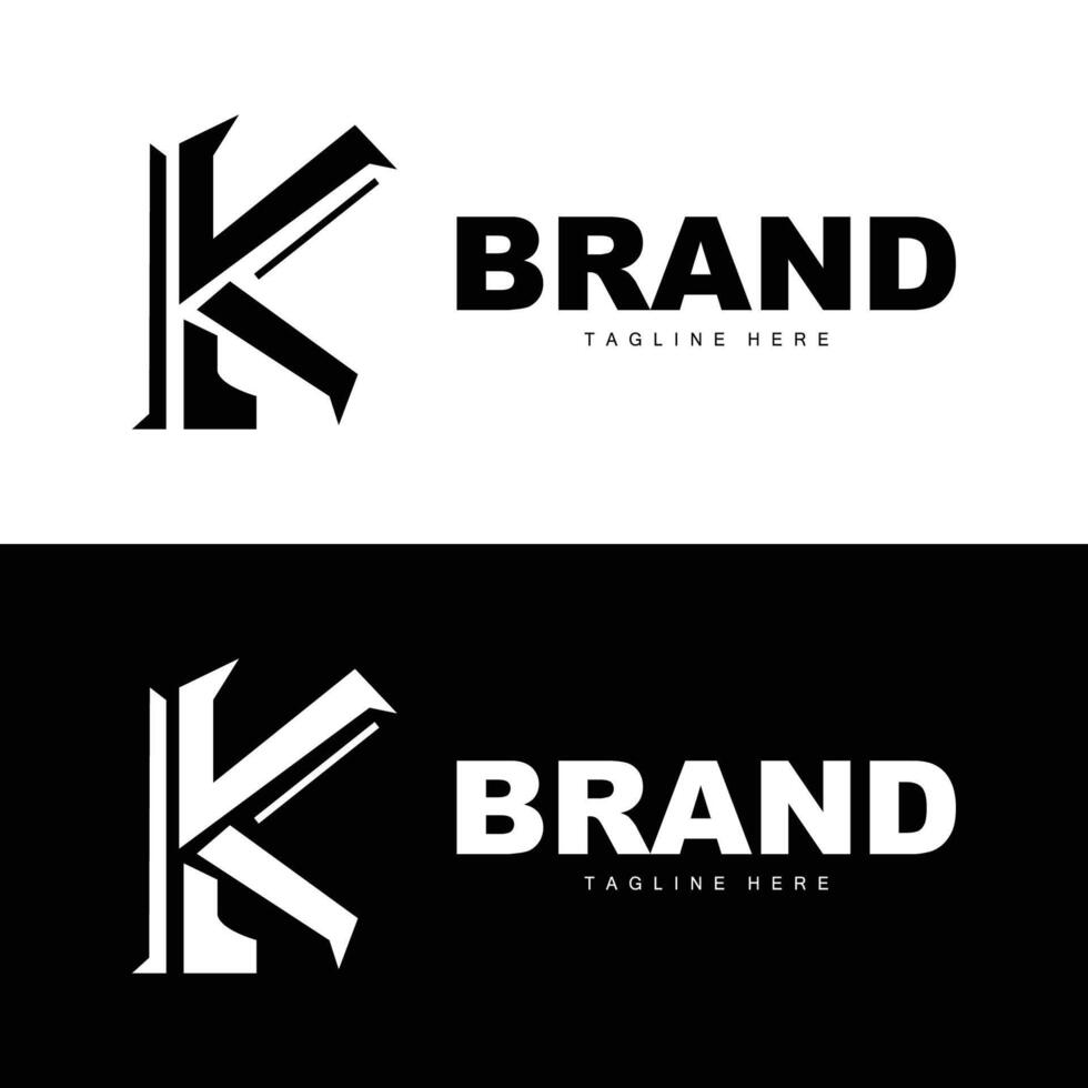 Alphabet letter K initial logo design simple product brand template vector