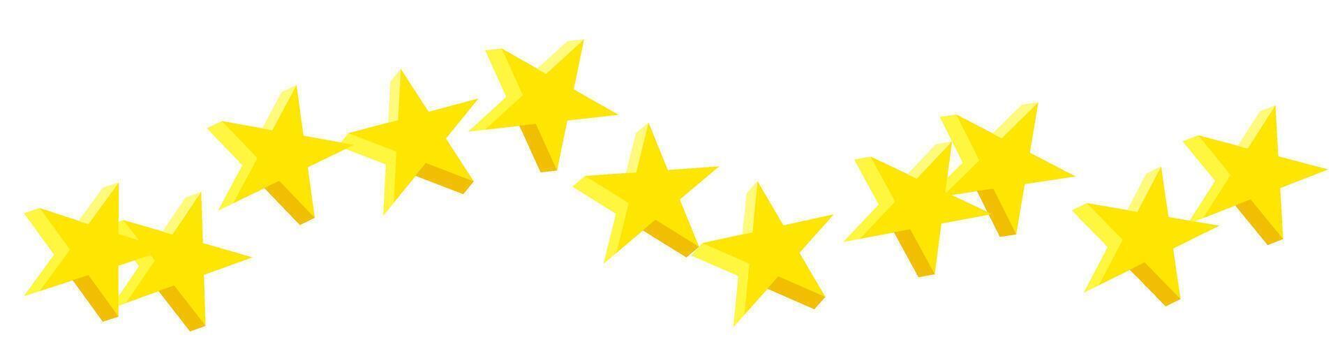 3D Golden star on white background vector