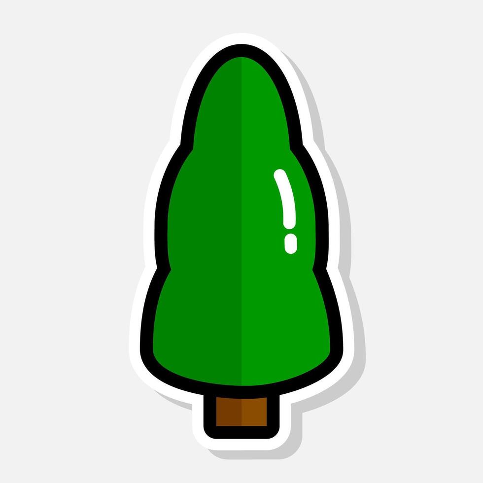 verde árbol icono en plano estilo. vector