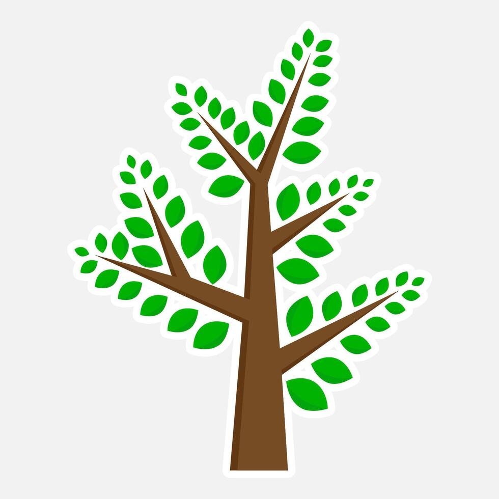 Green tree icon in flat style. vector