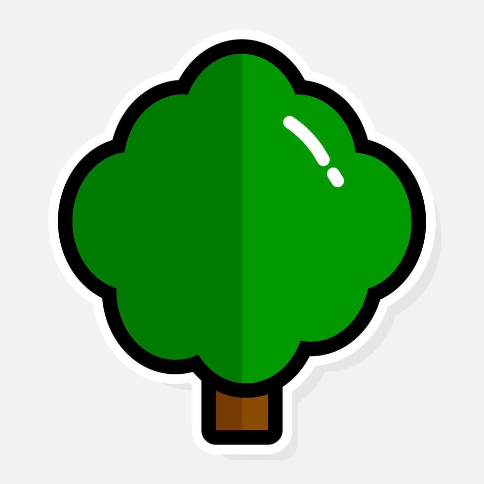 verde árbol icono en plano estilo. vector