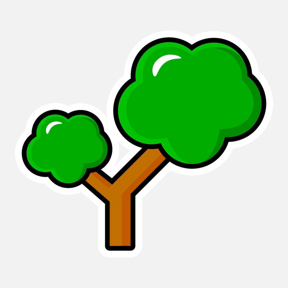 Green tree icon in flat style. vector