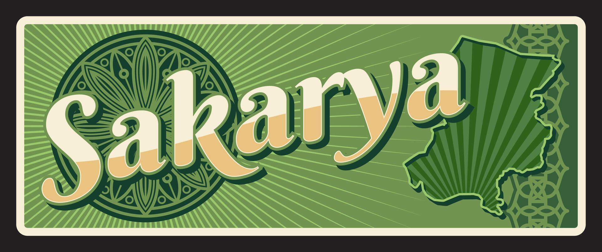 Sakarya Turkey il province travel plate sign vector