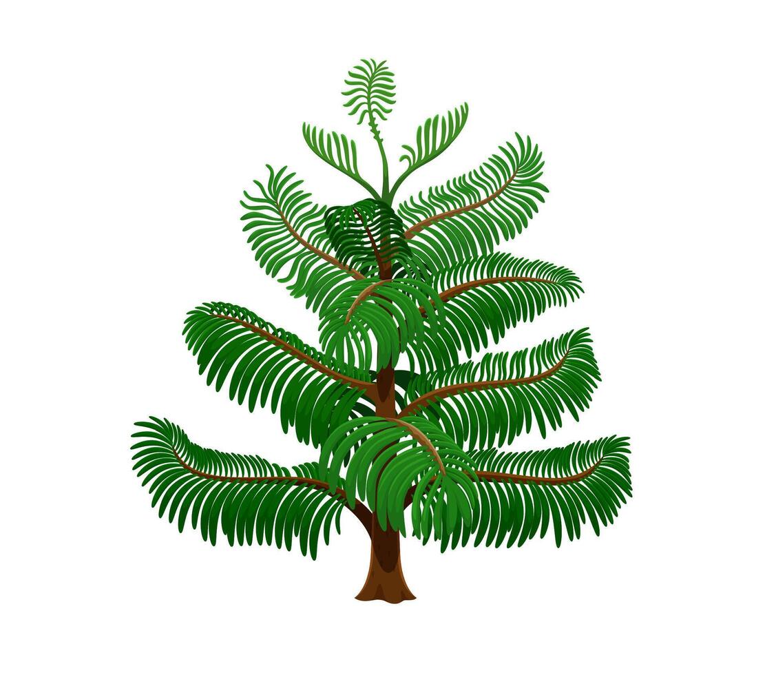 dibujos animados selva selva árbol con lozano follaje vector