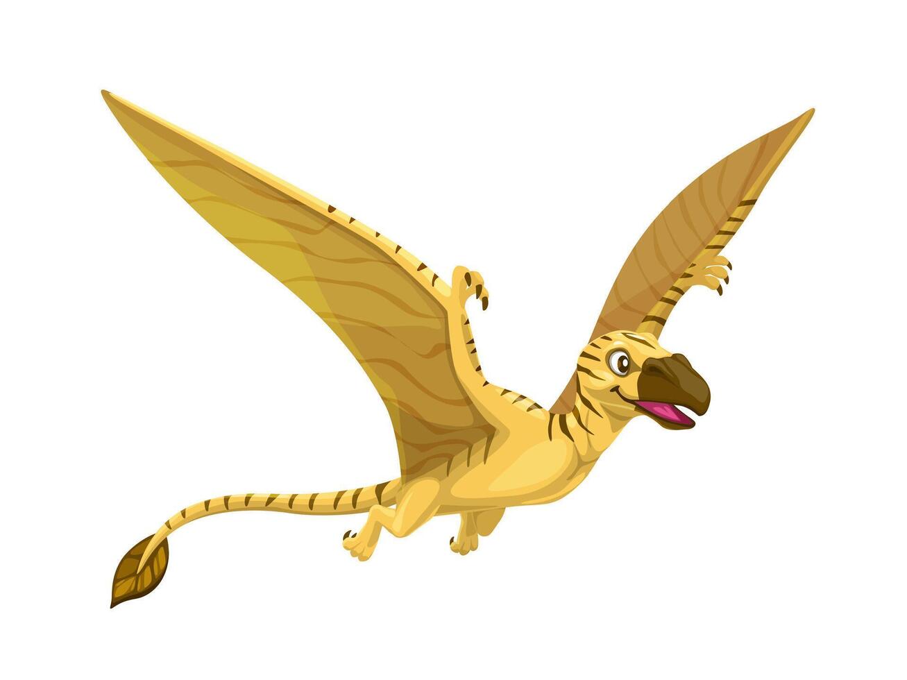Cartoon dimorphodon dinosaur character, vector