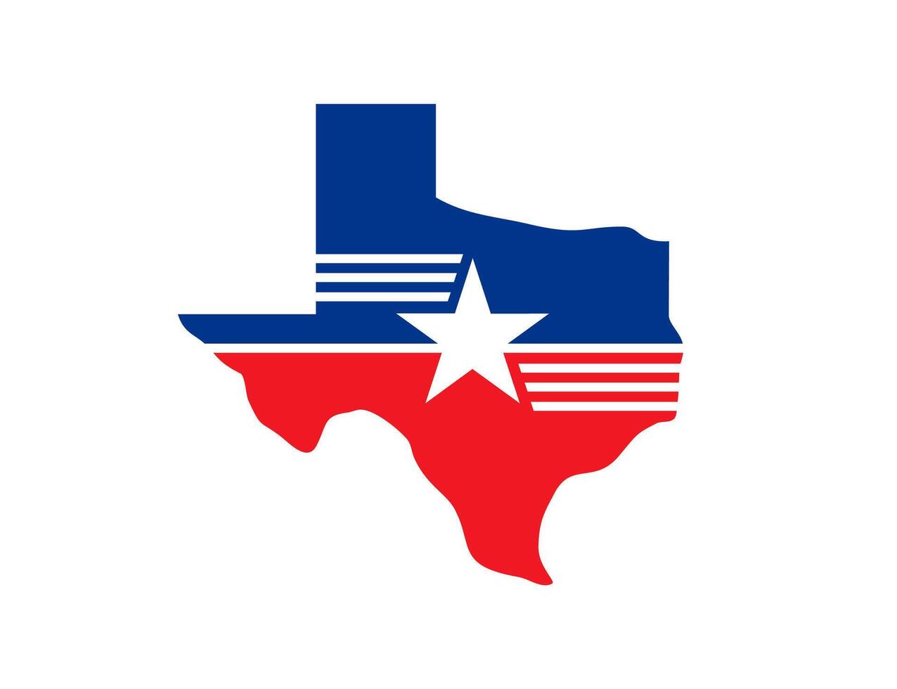 Texas state symbol, map icon, features a lone star vector