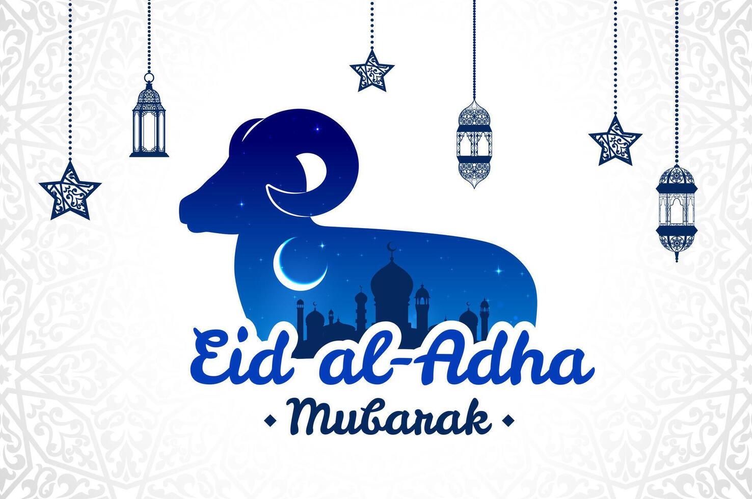 Eid Al Adha Mubarak and Ramadan Kareem banner vector