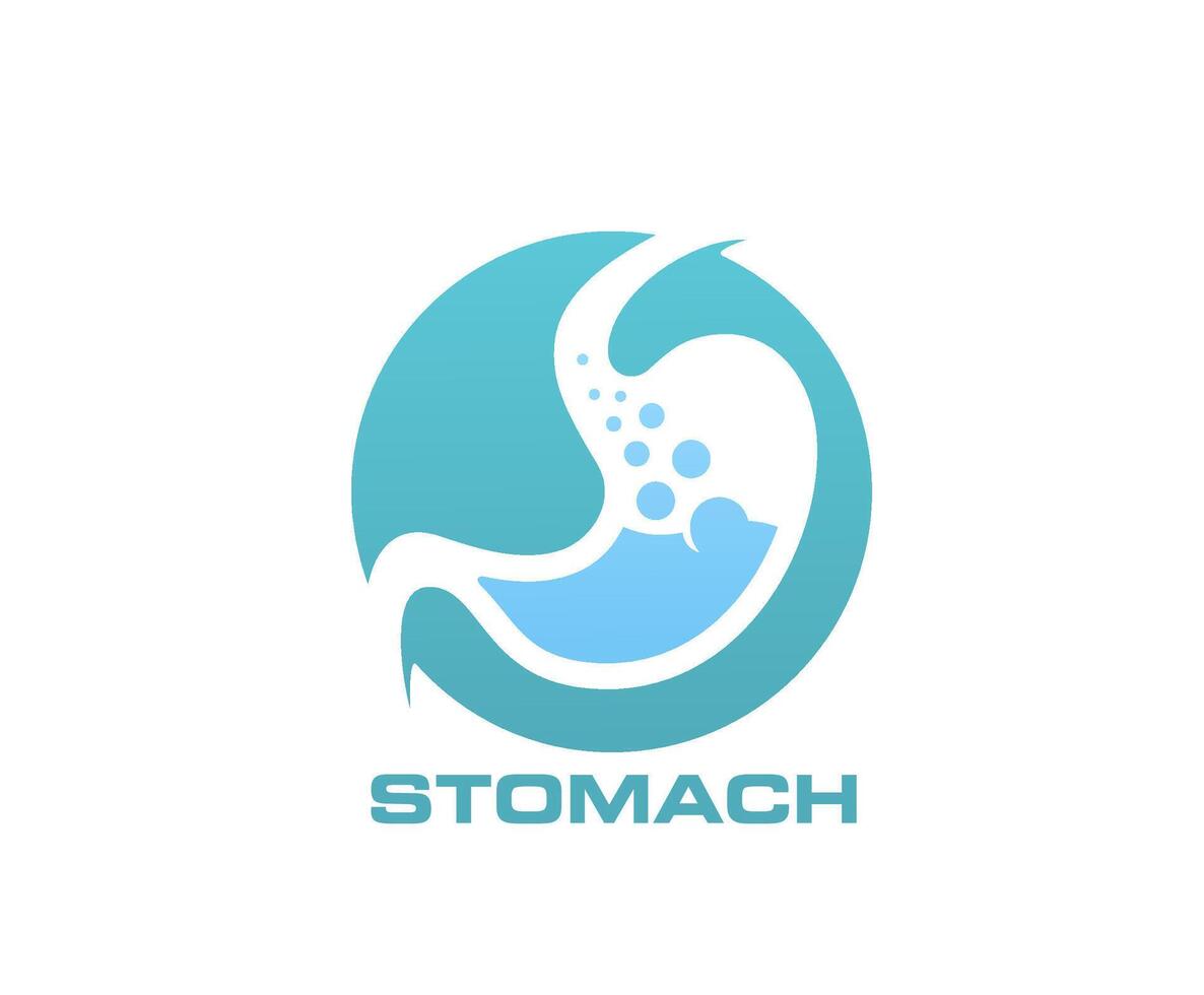 Stomach health icon, healthy digestion, probiotic vector