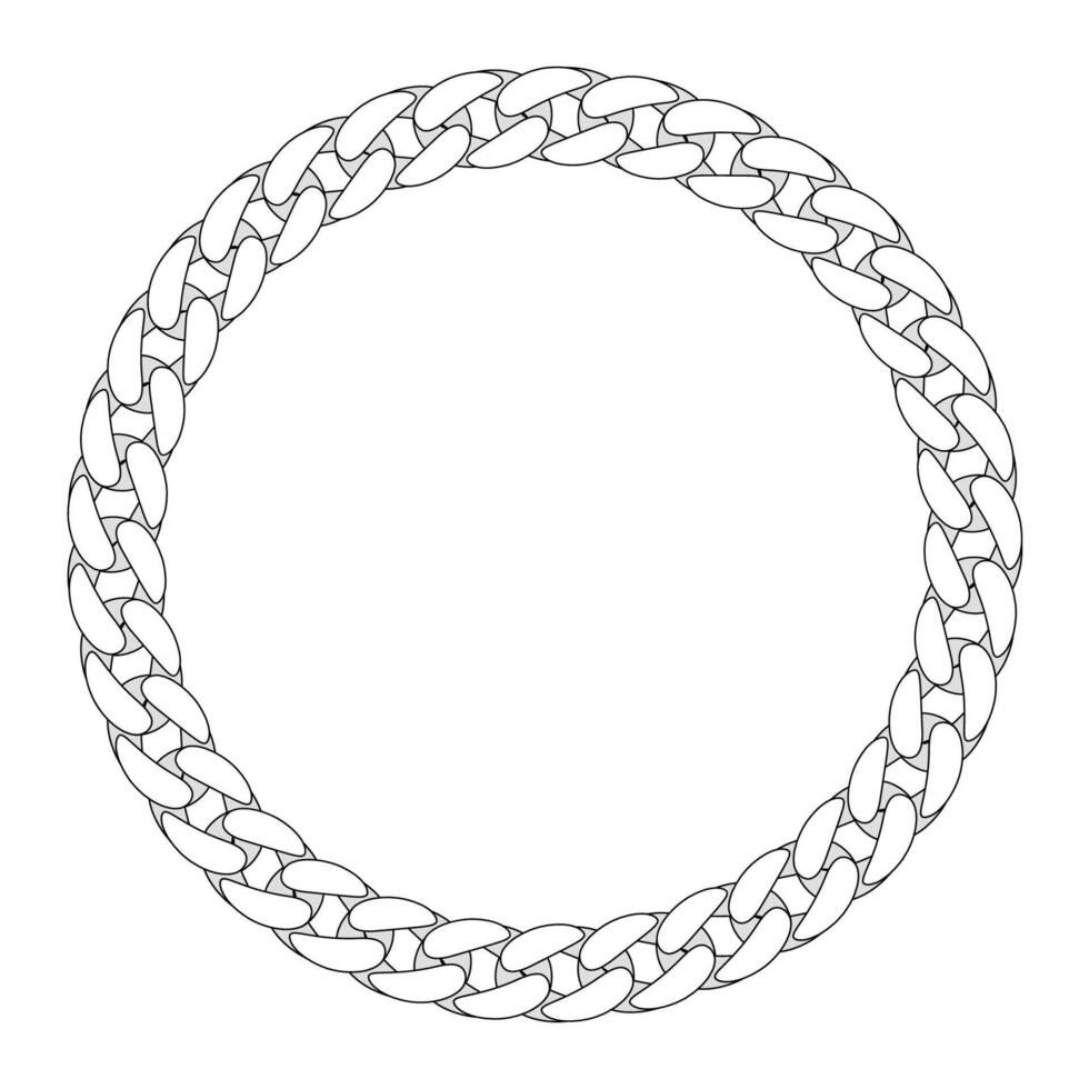 Texture chain round frame. Circle border chains vector