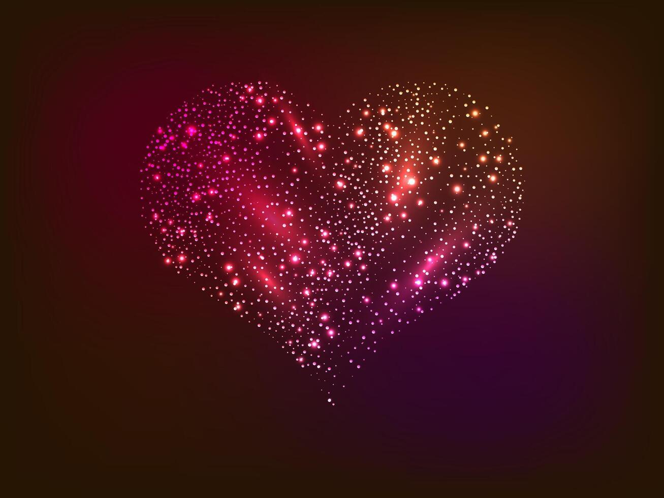 Neon heart on dark background vector