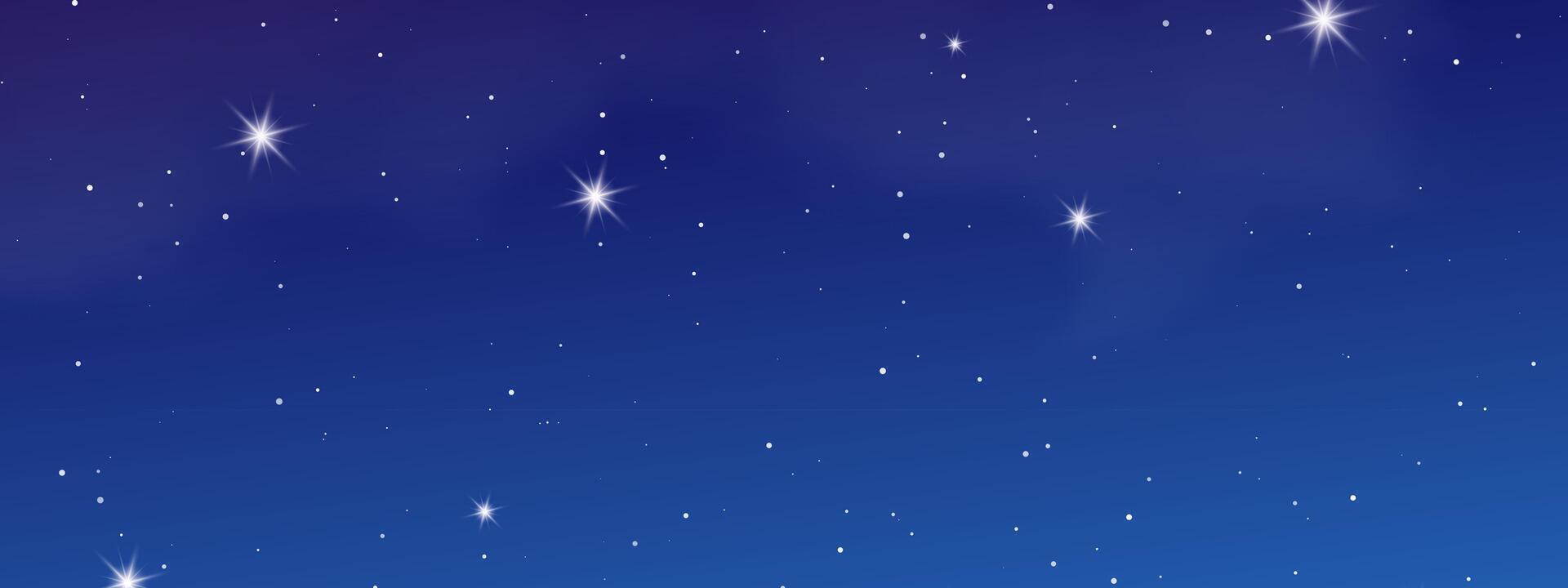 Night sky with clouds and many stars vector