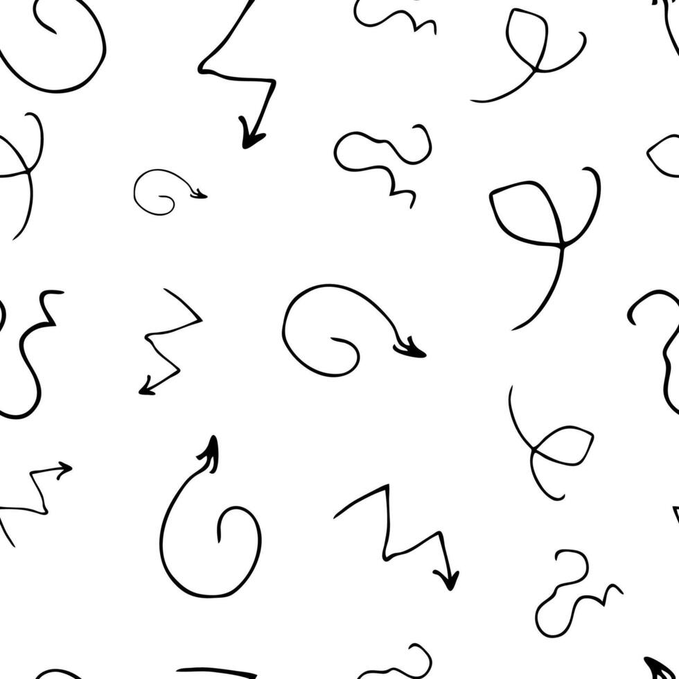 Seamless pattern with black pencil brushstrokes vector