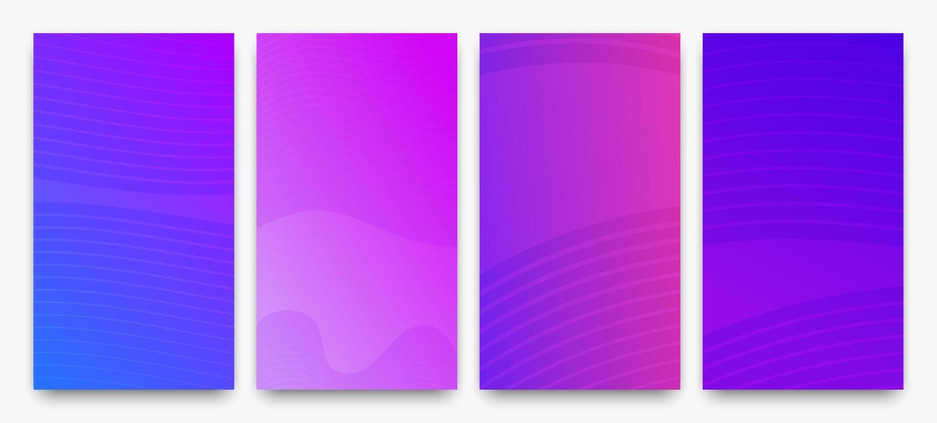 Modern colorful gradient background with wave lines vector