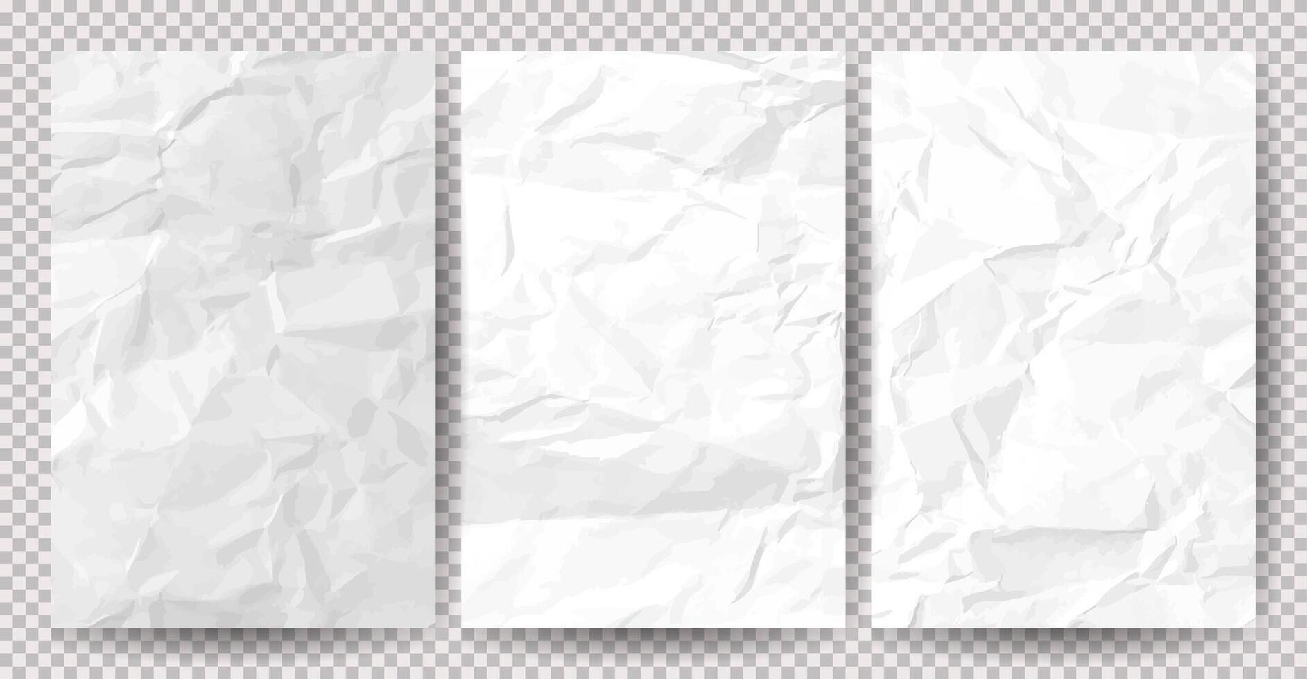 conjunto de blanco limpiar estropeado documentos vector