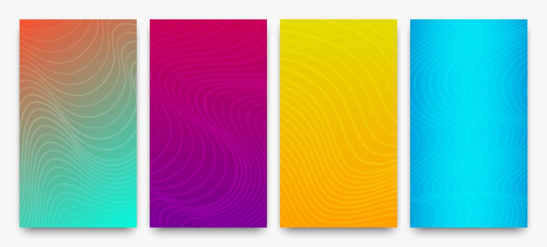 Modern colorful gradient background with wave lines vector