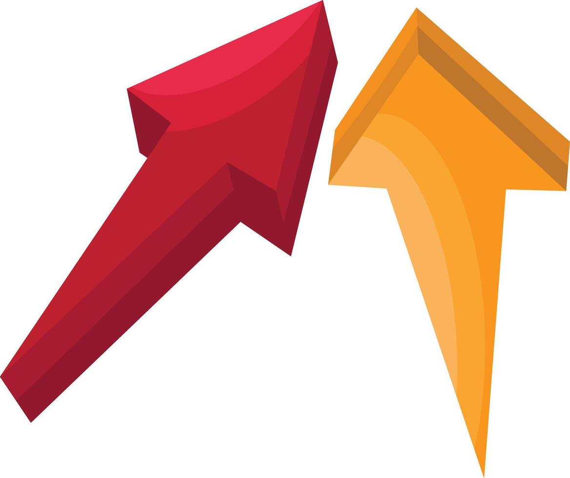 Growing Red Arrow up. Concept of sales symbol icon with realistic 3d arrow moving up vector