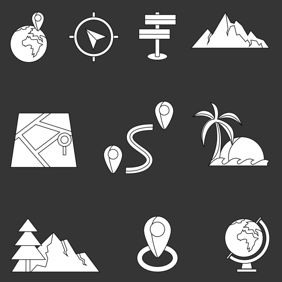 School subject icons - English, Art, Math, Geography, Physical Education, History, Science, Information Technology and Music vector