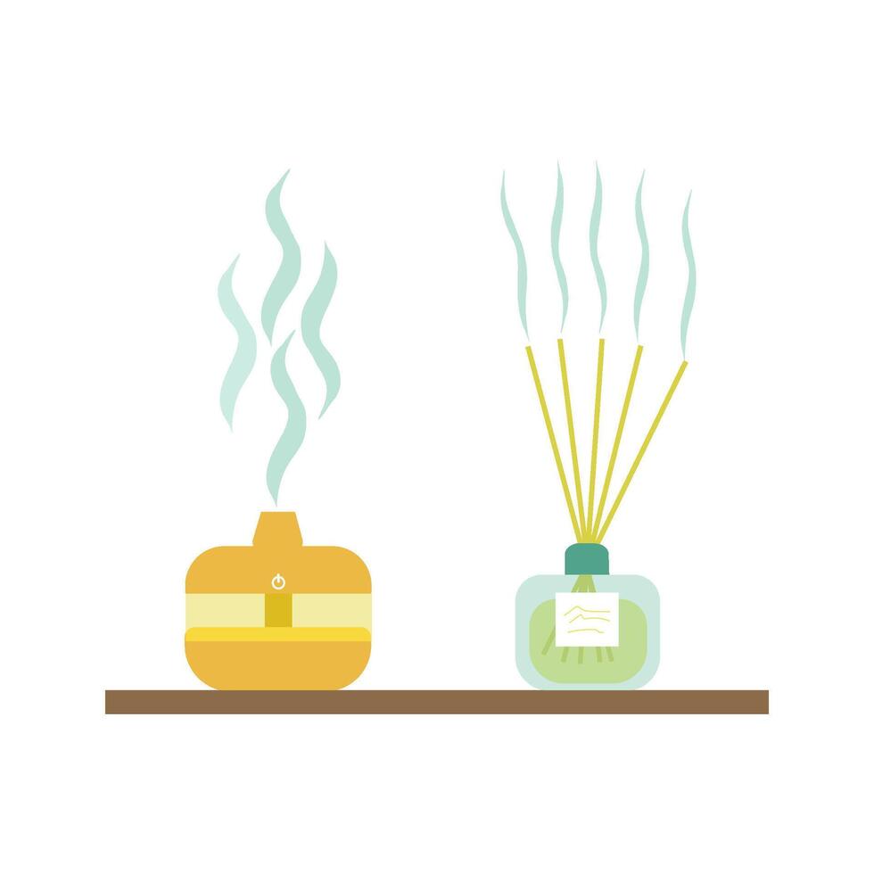 Electric aroma lamp and aroma diffuser vector