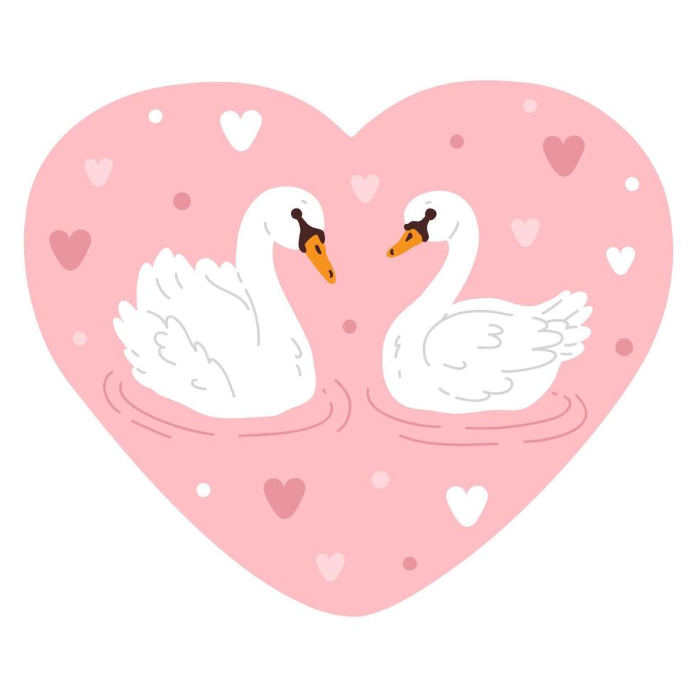 dibujos animados cisne Pareja vector