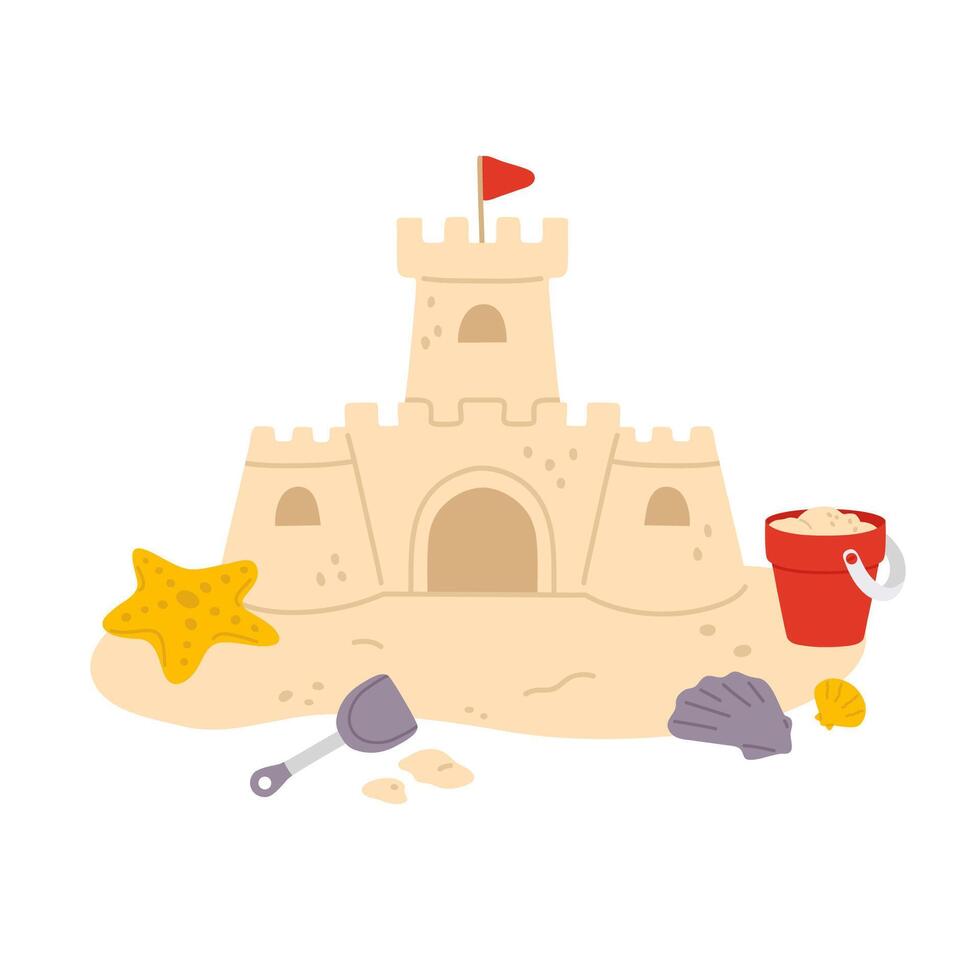 ilustración de arena castillo vector