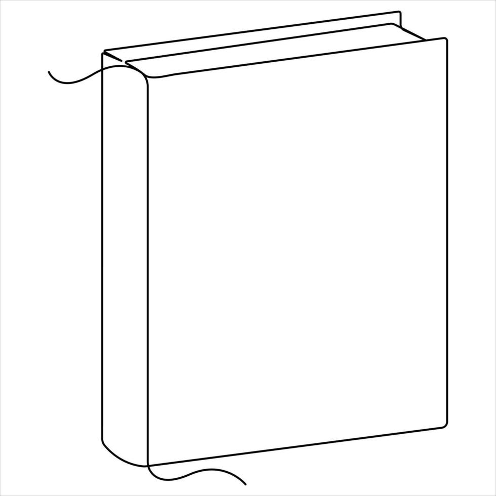 Continuous single line open book art drawing style illustration vector