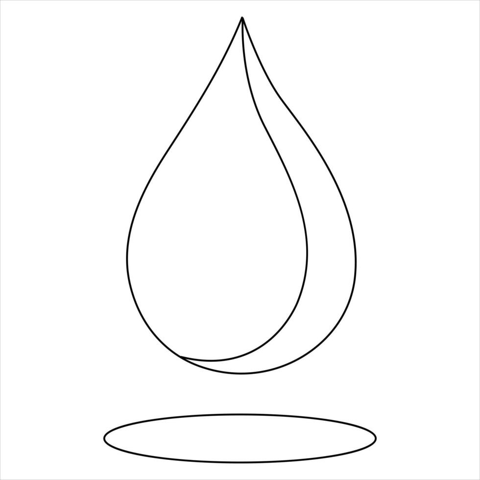 Single line continuous drawing earth water drop and concept world water day outline illustration vector
