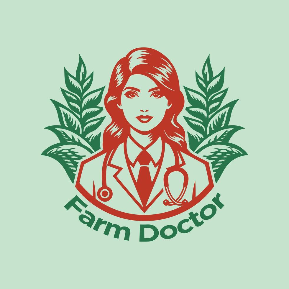Farm doctor agriculturalist crops plant agriculture logo vector