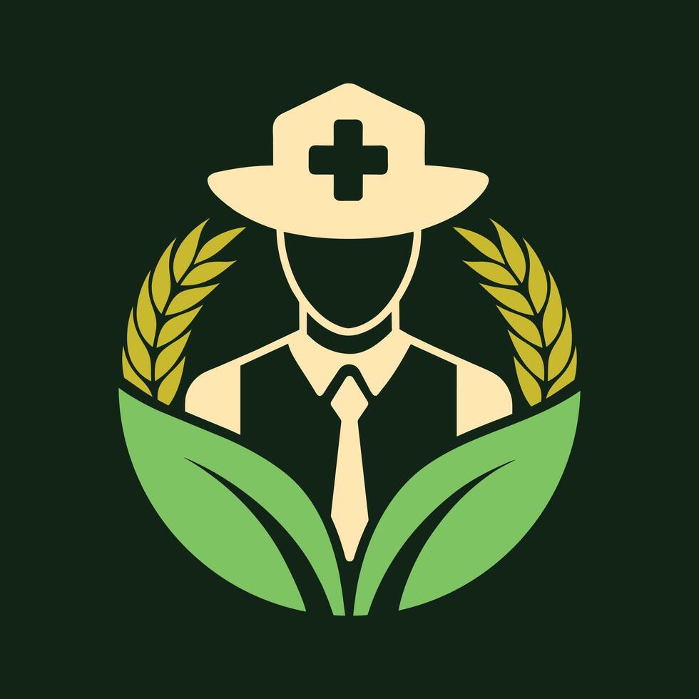 Farm doctor agriculturalist crops plant agriculture logo vector