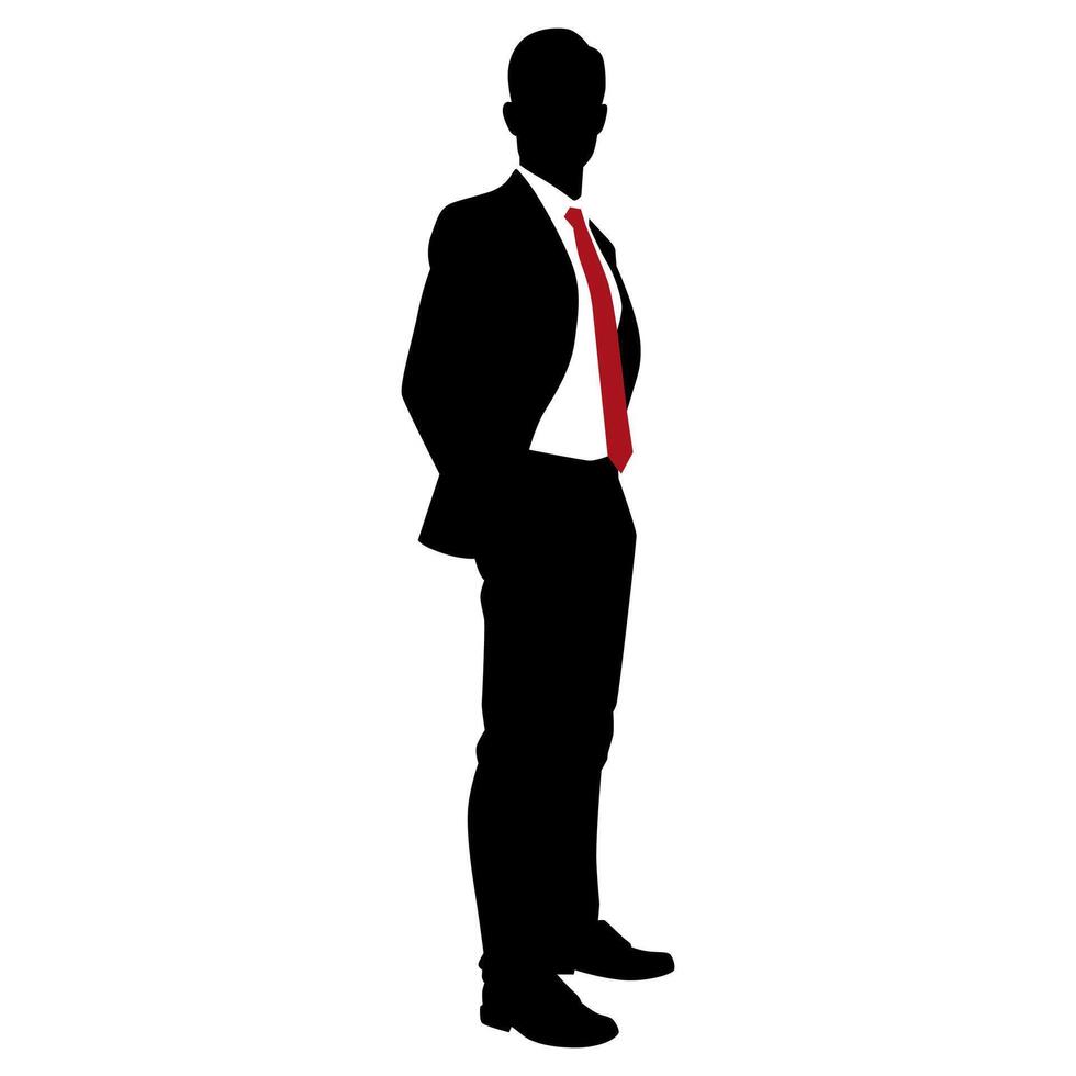 Illustration of business man silhouette isolated on white background vector