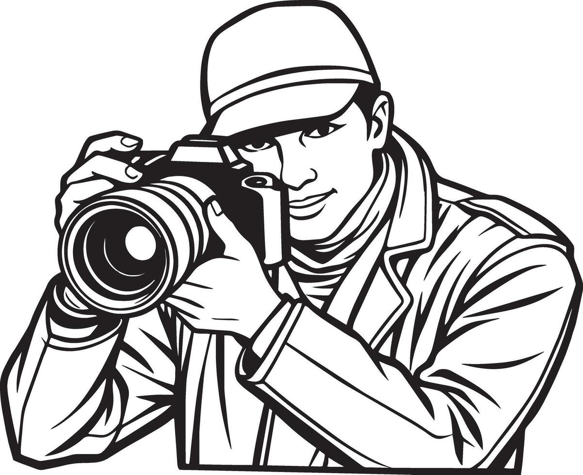 Photographer. illustration Isolated on white background. vector