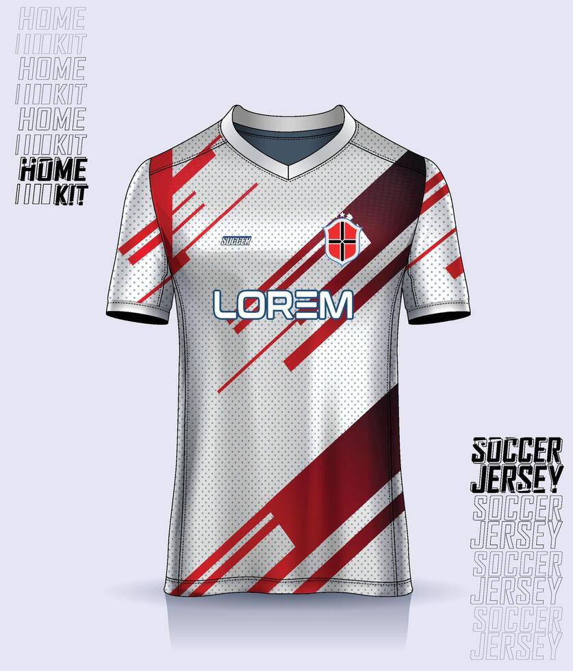 Pattern design, illustration, textile background for sports t-shirt, football jersey shirt mockup for football club. consistent front view vector