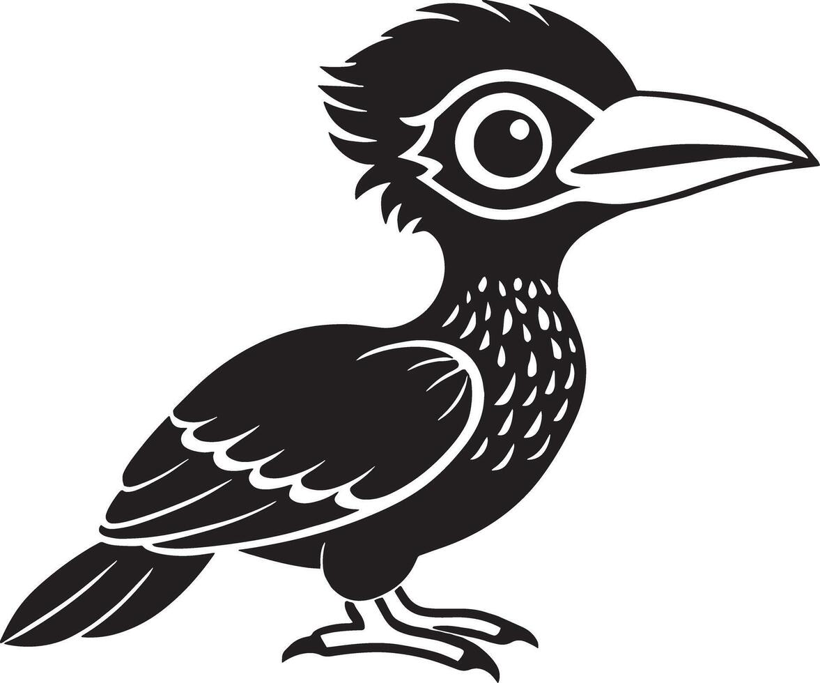 pájaro icono aislado en blanco antecedentes. negro y blanco ilustración. vector