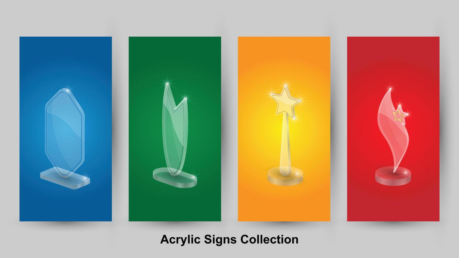 Acrylic Signs Collectionas Abstract background vector